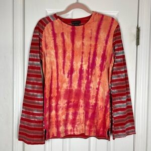 Custo Barcelona Vintage Long Sleeve Tie Dye Shirt Embroidered Art To Wear